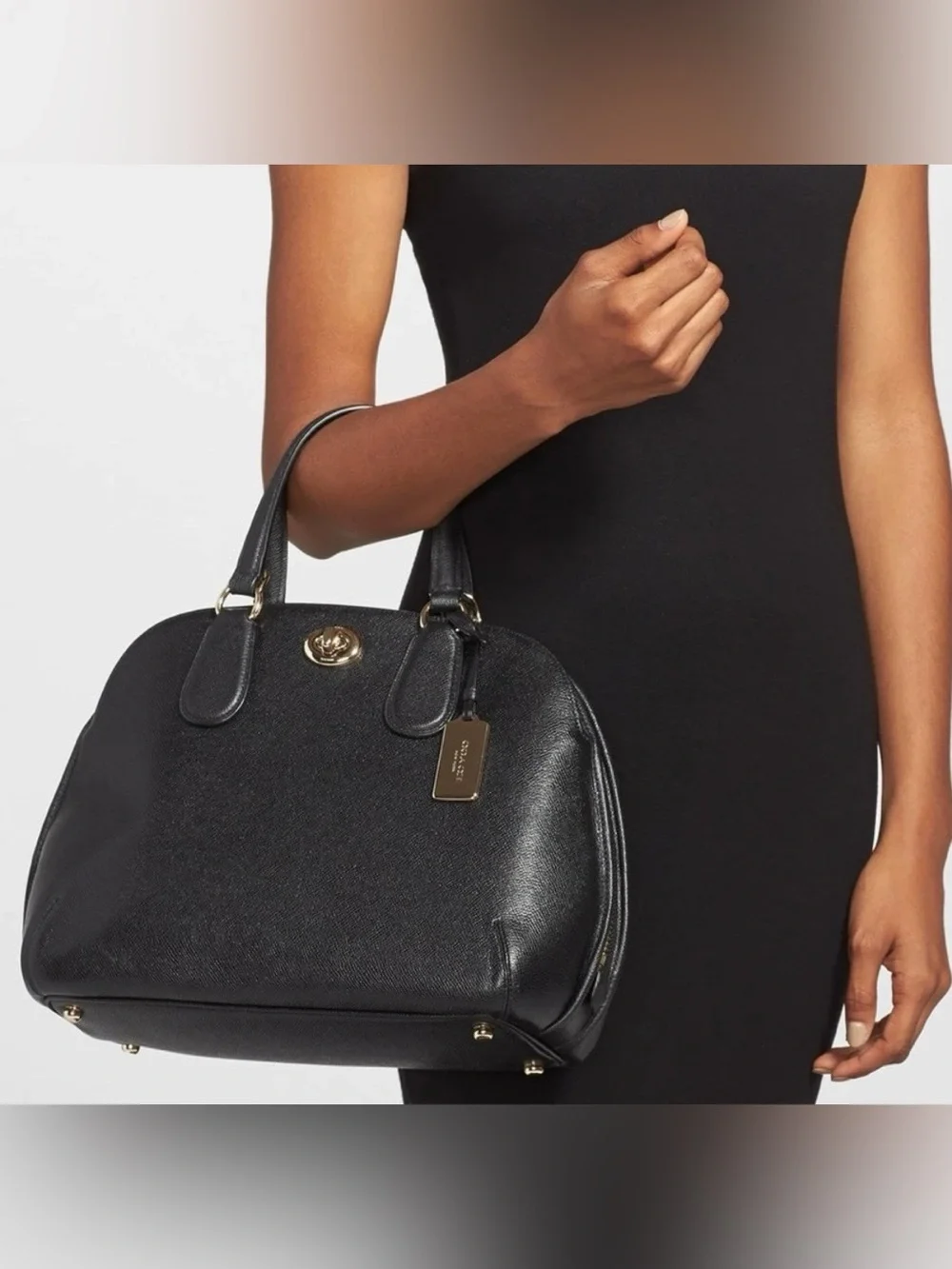 COACH Prince Street Satchel Black Leather Bag